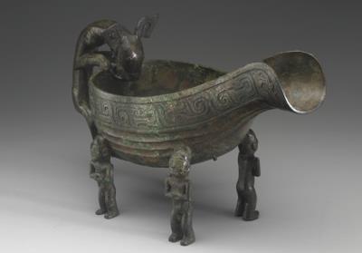 图片[2]-Yi water vessel with an animal handle and feet in human figures, late Western Zhou period, 857/53-771 BCE-China Archive